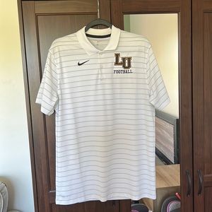 Lakeland University Football striped Nike polo